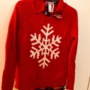 Justice Girls sz 12 Snowflake Sweater and Shirt